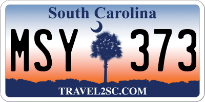 SC license plate MSY373
