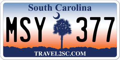 SC license plate MSY377