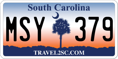 SC license plate MSY379