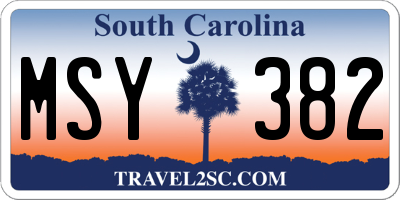 SC license plate MSY382