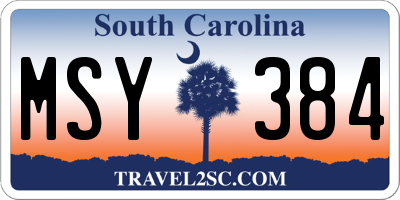 SC license plate MSY384