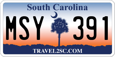 SC license plate MSY391