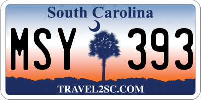 SC license plate MSY393