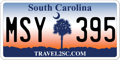 SC license plate MSY395