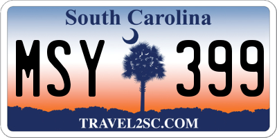 SC license plate MSY399