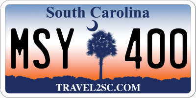 SC license plate MSY400