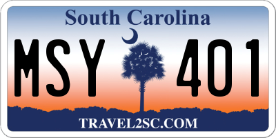 SC license plate MSY401