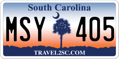 SC license plate MSY405
