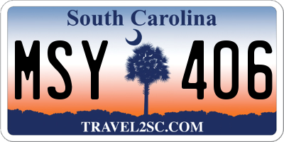 SC license plate MSY406