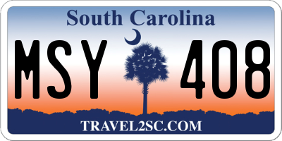 SC license plate MSY408