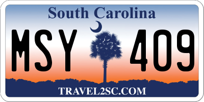 SC license plate MSY409