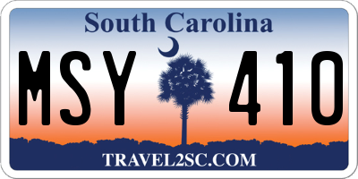 SC license plate MSY410
