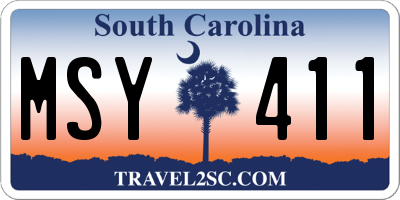SC license plate MSY411