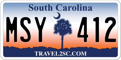SC license plate MSY412