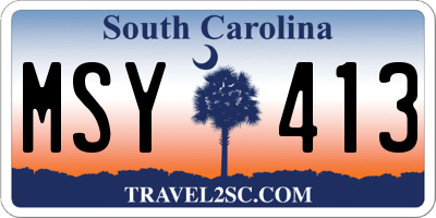 SC license plate MSY413