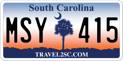 SC license plate MSY415