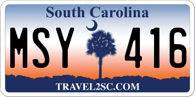SC license plate MSY416