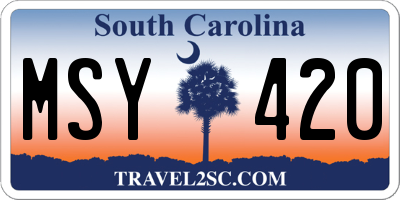 SC license plate MSY420