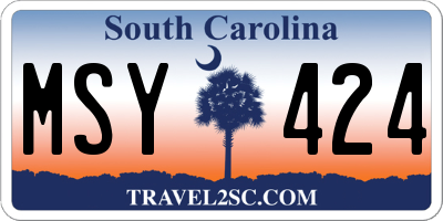 SC license plate MSY424