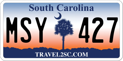 SC license plate MSY427