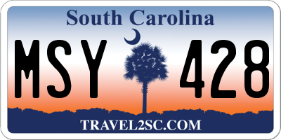 SC license plate MSY428
