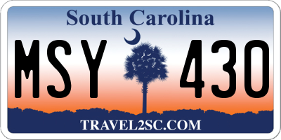 SC license plate MSY430