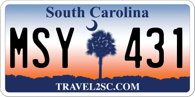 SC license plate MSY431