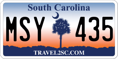 SC license plate MSY435