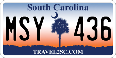 SC license plate MSY436