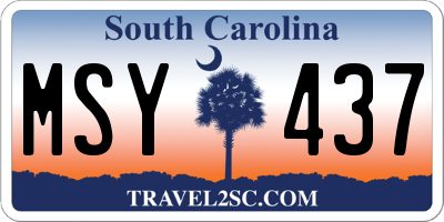 SC license plate MSY437