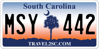 SC license plate MSY442