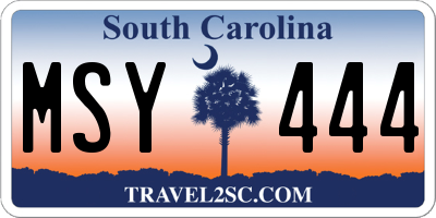 SC license plate MSY444