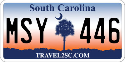 SC license plate MSY446
