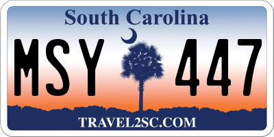 SC license plate MSY447