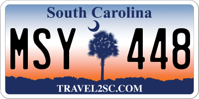 SC license plate MSY448
