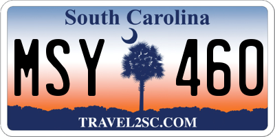 SC license plate MSY460