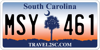 SC license plate MSY461