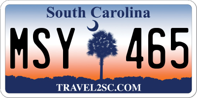 SC license plate MSY465
