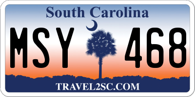 SC license plate MSY468