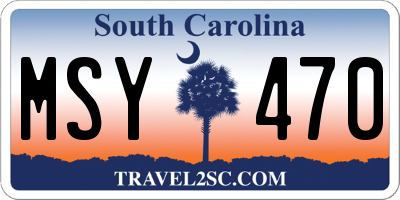 SC license plate MSY470
