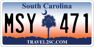 SC license plate MSY471