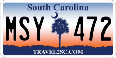 SC license plate MSY472