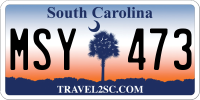 SC license plate MSY473
