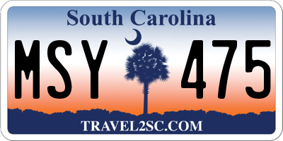 SC license plate MSY475