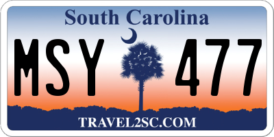 SC license plate MSY477
