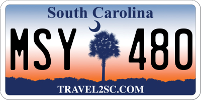 SC license plate MSY480