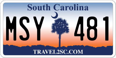SC license plate MSY481