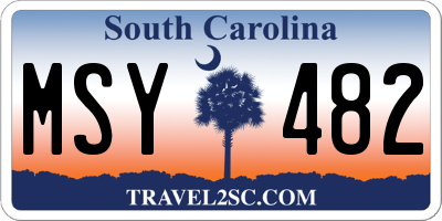 SC license plate MSY482