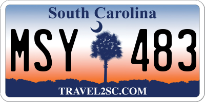 SC license plate MSY483