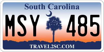 SC license plate MSY485